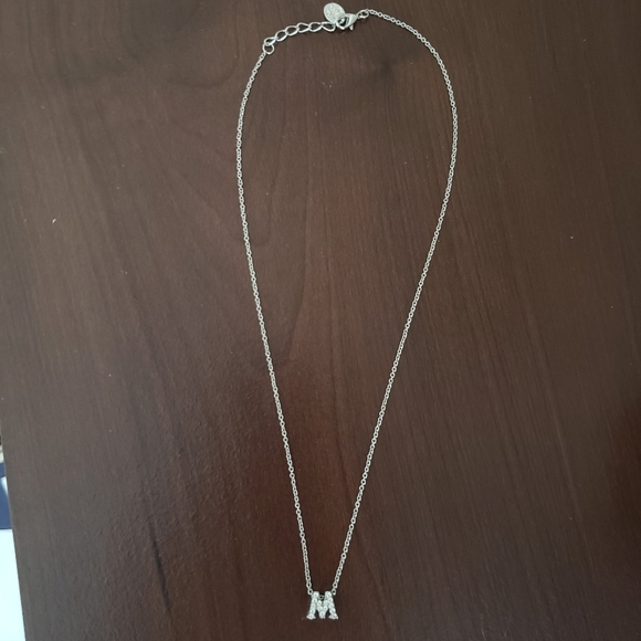 "M" Rinestone Necklace - Picture 2 of 4